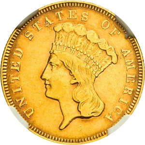 image for: 1866 $3 NGC XF45 * Low mintage issue *