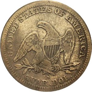 image for: 1860-S 25c PCGS VF25 - Rare San Francisco Seated Quarter