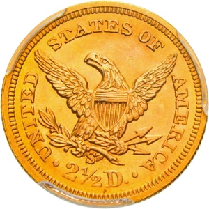 image for: 1856-S $2 1/2 PCGS MS64