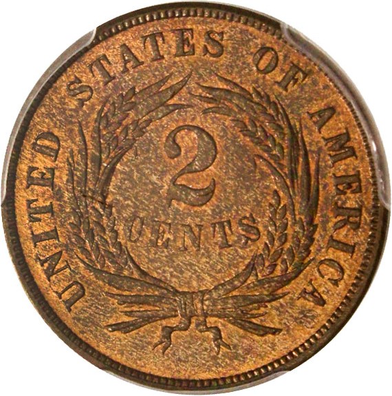image for: 1872 2c PCGS/CAC MS65 RB * Key Date - Tied for Finest RB at CAC *