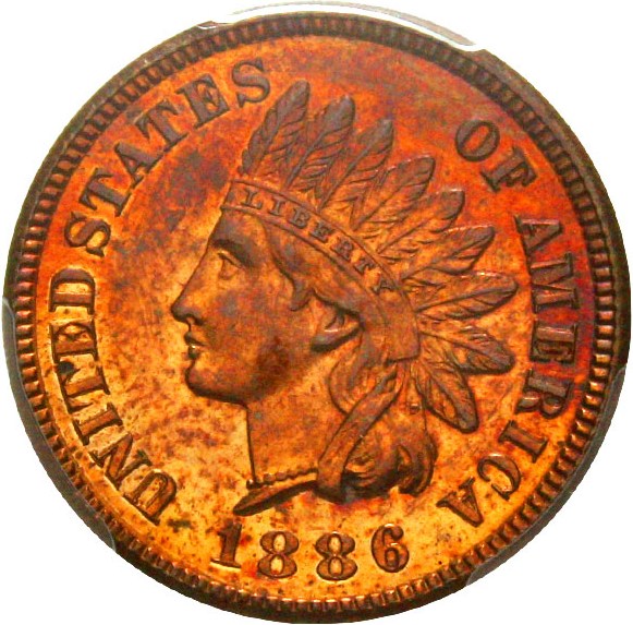 image for: 1886 1c PCGS/CAC Proof 64 RB (Variety 1)