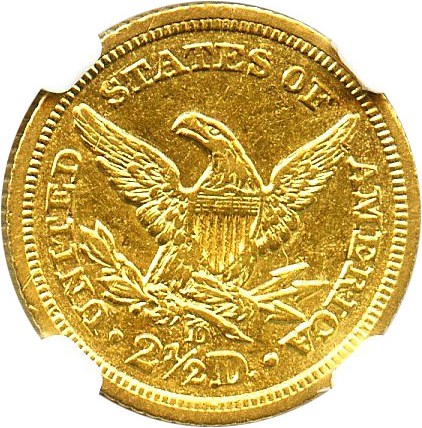 image for: 1842-D $2 1/2 NGC AU53 * Popular Dahlonega Mint Issue *