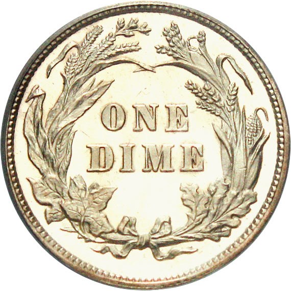 image for: 1896 10c PCGS Proof 63 DCameo