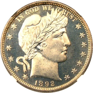 image for: 1892 50c NGC Proof 65