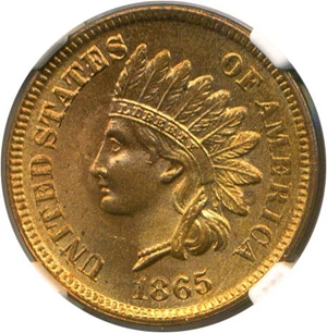 image for: 1865 1c NGC MS64 RD