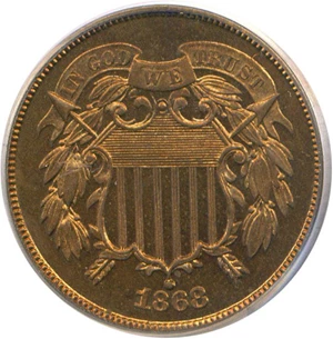 image for: 1868 2c PCGS Proof 64 RB