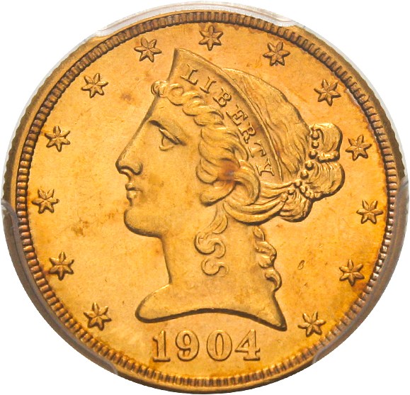 image for: 1904-S $5 PCGS/CAC MS63