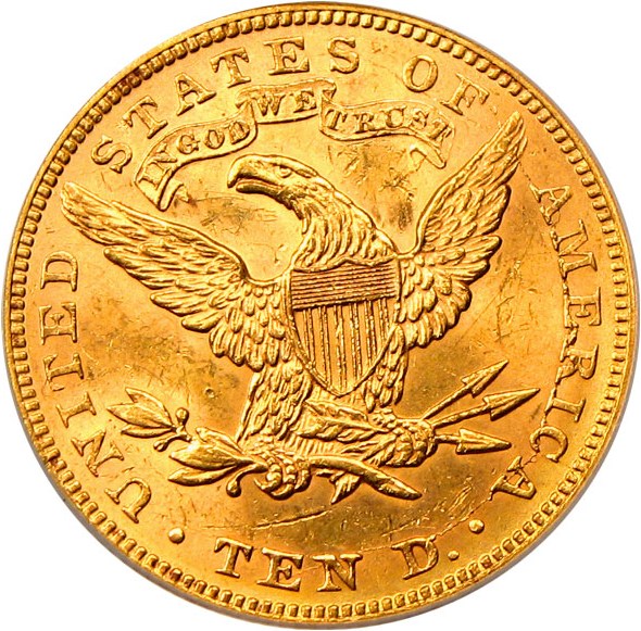 image for: 1891 $10 PCGS/CAC MS62