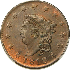image for: 1818 1c PCGS MS63 BN