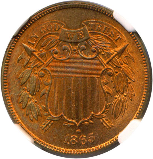 image for: 1865 2c NGC MS64 RD