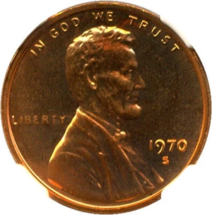 image for: 1970-S 1c NGC Proof 67 RD (Small Date)