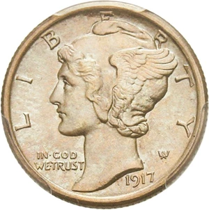 image for: 1917-S 10c PCGS MS65 FB