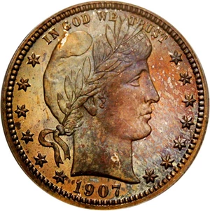 image for: 1907 25c PCGS Proof 66 - Richly Toned Gem