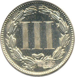 image for: 1887/6 3cN PCGS/CAC Proof 64 Cameo (Strong Overdate)