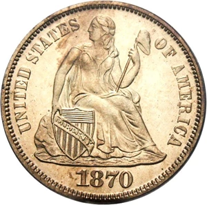 image for: 1870 10c PCGS Proof 63 Cameo