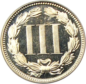image for: 1869 3cN PCGS/CAC Proof 65 Cameo
