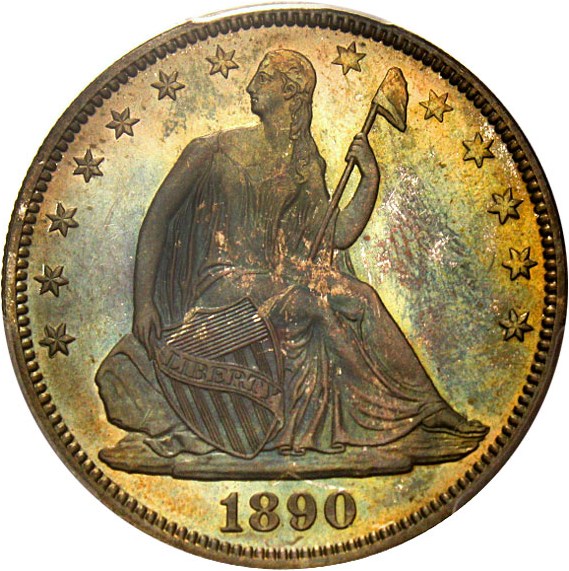image for: 1890 50c PCGS/CAC Proof 66 * Rich Colorful Toning *