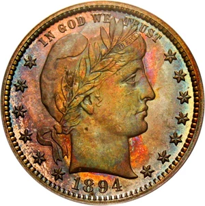image for: 1894 25c PCGS Proof 66 - Beautiful Color