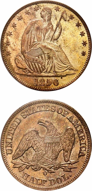 image for: 1856-O 50c PCGS/CAC MS65