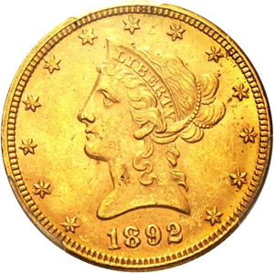 image for: 1892 $10 PCGS MS62