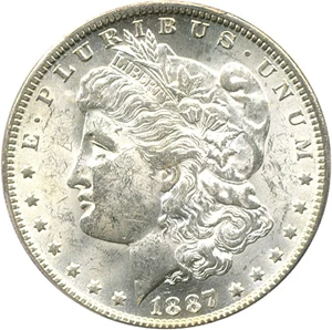 image for: 1887/6-O $1 PCGS/CAC MS62+