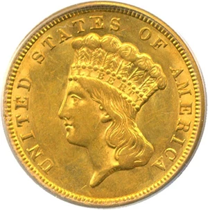 image for: 1856 $3 PCGS AU58
