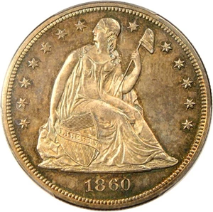 image for: 1860 $1 PCGS/CAC Proof 65 * Beautiful Gem Proof *