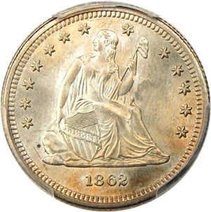 image for: 1862 25c PCGS MS64