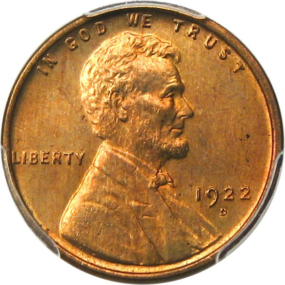image for: 1922-D 1c PCGS MS65 RD