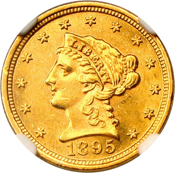 image for: 1895 $2 1/2 NGC MS61 - Low Mintage
