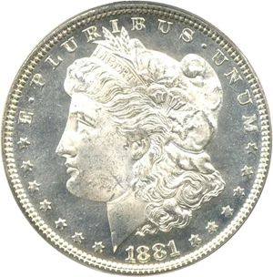 image for: 1881 $1 PCGS MS64 DMPL OGH