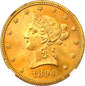 image for: 1894 $10 NGC/CAC MS64