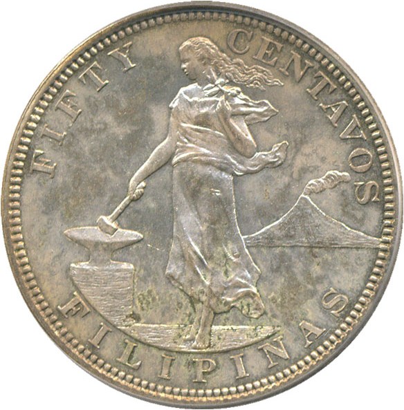 image for: U.S. Philippines: 1904 50 Centavos PCGS MS63