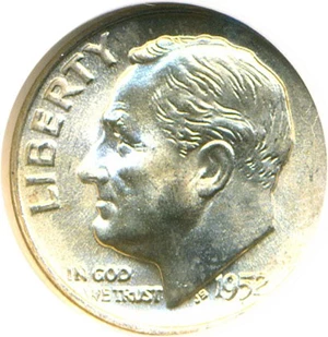 image for: 1952-D 10c NGC MS67 FT