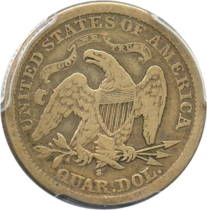 image for: 1866-S 25c PCGS VF20 - Key Date