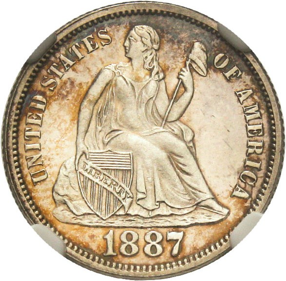image for: 1887 10c NGC/CAC Proof 64 Cameo