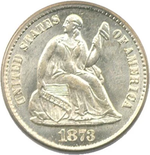image for: 1873-S H10c PCGS/CAC MS64