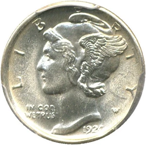 image for: 1924-D 10c PCGS MS64 FB
