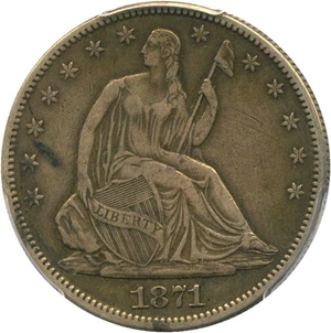 image for: 1871-CC 50c PCGS XF40
