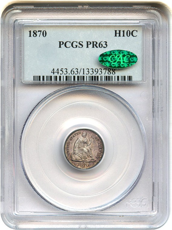 image for: 1870 H10c PCGS/CAC Proof 63