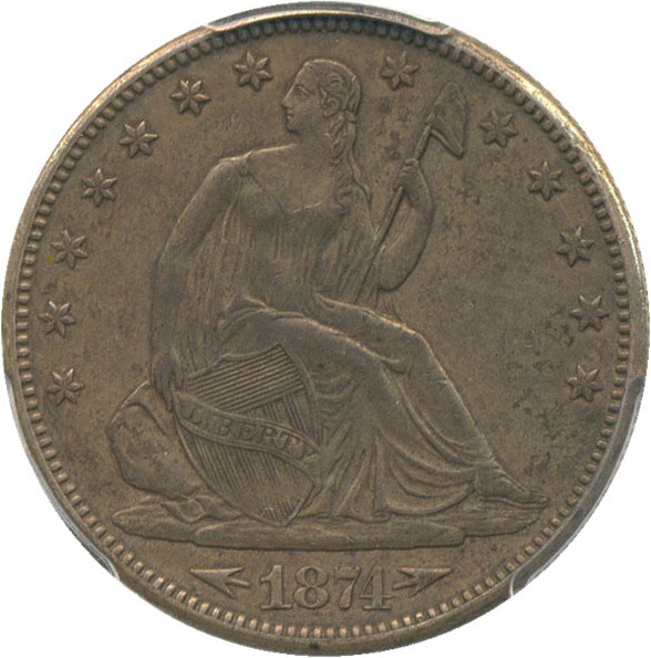 image for: 1874-CC 50c PCGS/CAC XF45 (Arrows) - Key Carson City Issue