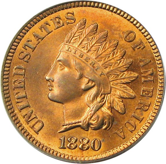image for: 1880 1c PCGS/CAC MS65 RD