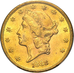 image for: 1888-S $20 PCGS MS62