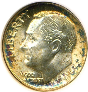 image for: 1949-S 10c NGC MS67 * Colorful Toning *