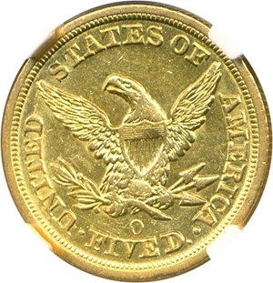 image for: 1851-O $5 NGC AU53