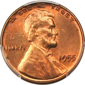 image for: 1955/1955 1c PCGS/CAC MS64 RD (Doubled Die) * Famous Key Date *