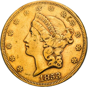 image for: 1853 $20 PCGS XF40