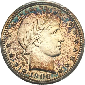 image for: 1906 25c PCGS/CAC Proof 66 * Colorful Toning *