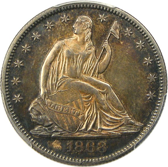 image for: 1868 50c PCGS/CAC MS63