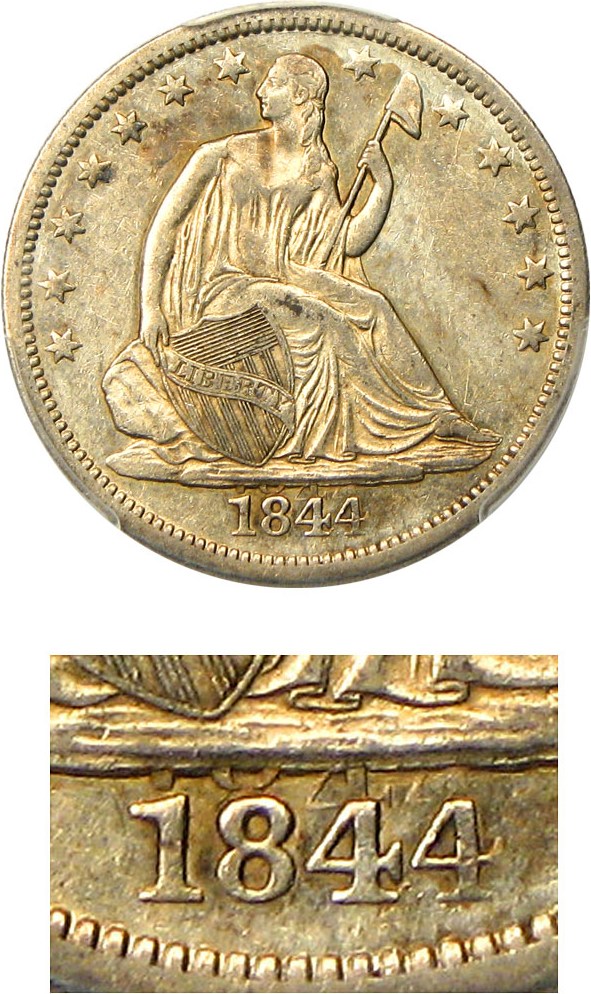 image for: 1844-O 50c PCGS XF45 (Doubled Date)